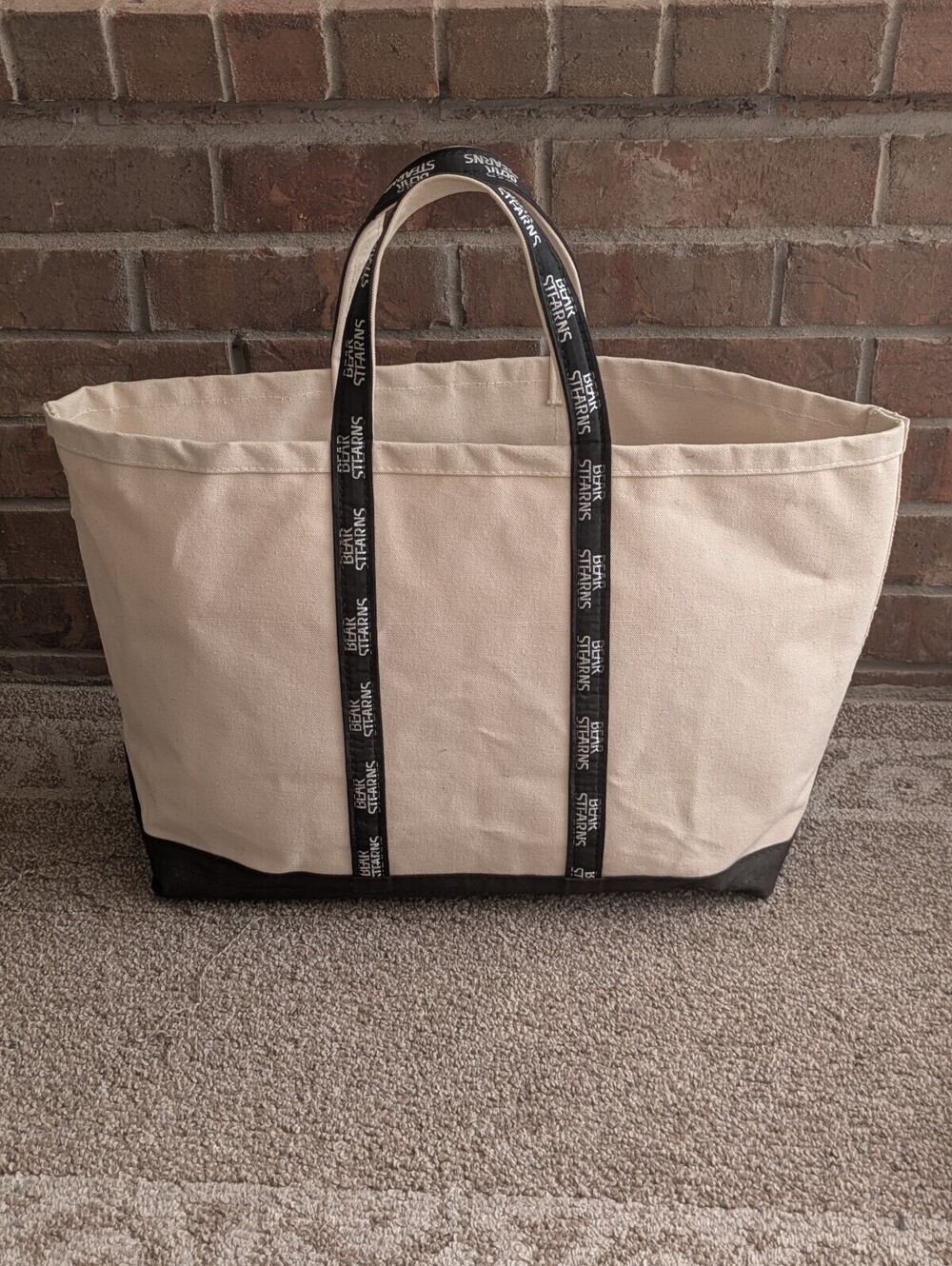 Bear Stearns Corporate Promo Boat Tote Bag Vintage Wall Street Finance Canvas
